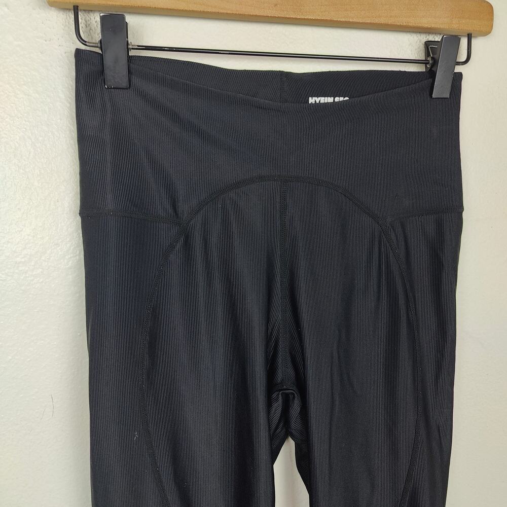 Hyein Seo Leggings Womens 2 Medium Black Shiny Stirrup Pull On Performance - Picture 2 of 7